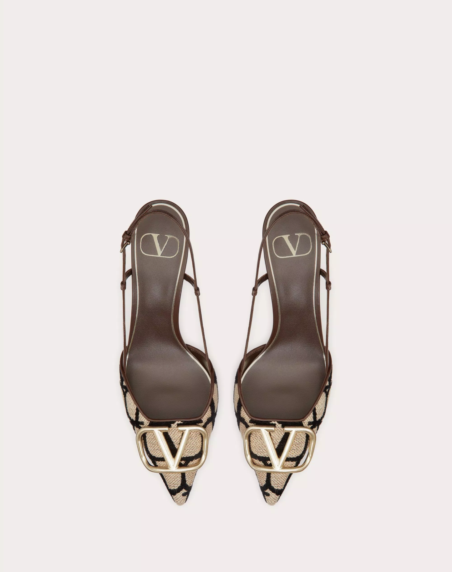 VLOGO SIGNATURE SLINGBACK PUMP IN TOILE ICONOGRAPHE 80MM